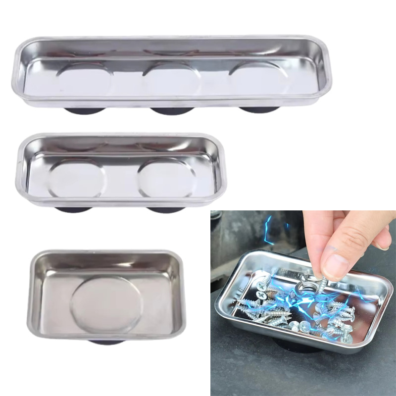 Magnetic Parts Tray - Kare Manyetik Kase Dayanıklı Manyetik Paslanmaz