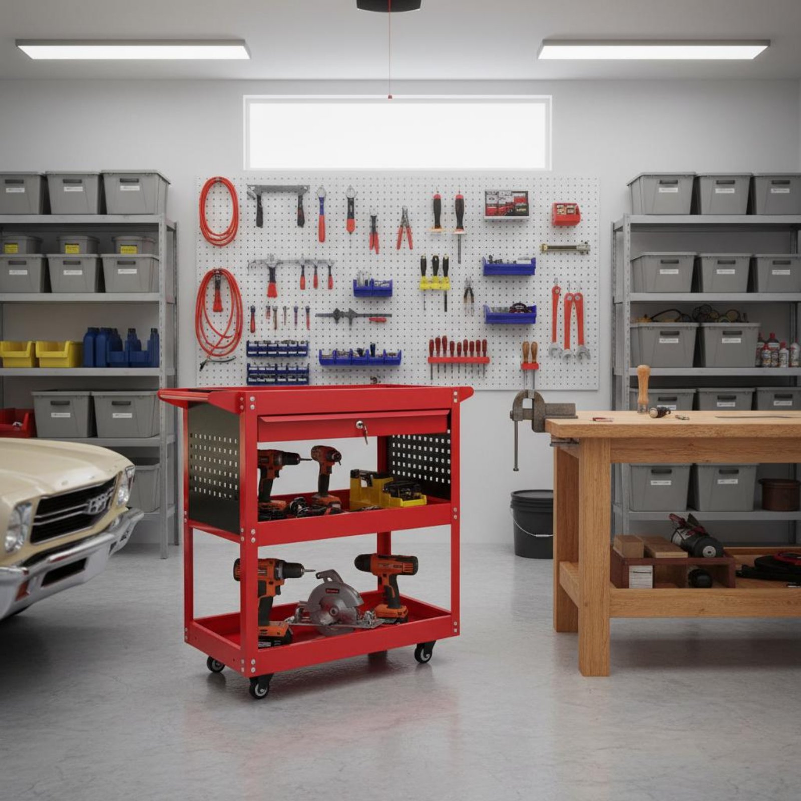 Workshop Tools Diy - 3 Katlı Alet Arabası Kalınlaştırılmış Çelik
